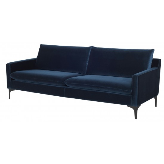 Anders Midnight Blue Fabric Triple Seat Sofa, HGSC497