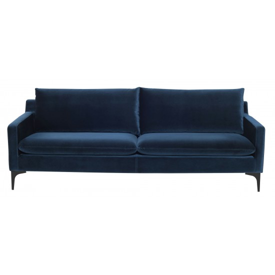 Anders Midnight Blue Fabric Triple Seat Sofa, HGSC497