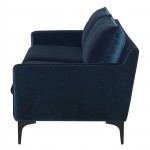 Anders Midnight Blue Fabric Triple Seat Sofa, HGSC497