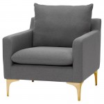 Anders Slate Grey Fabric Single Seat Sofa, HGSC499