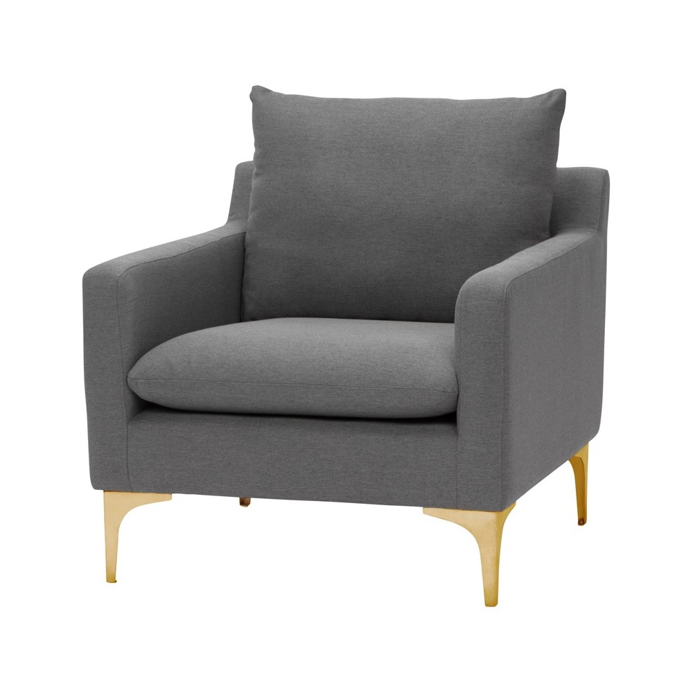 Anders Slate Grey Fabric Single Seat Sofa, HGSC499 Anders Slate Grey Fabric Single Seat Sofa, HGSC499