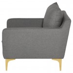Anders Slate Grey Fabric Single Seat Sofa, HGSC499