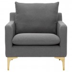 Anders Slate Grey Fabric Single Seat Sofa, HGSC499