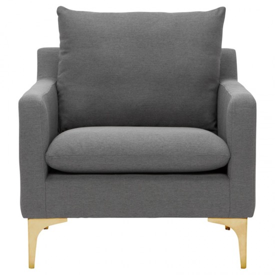 Anders Slate Grey Fabric Single Seat Sofa, HGSC499