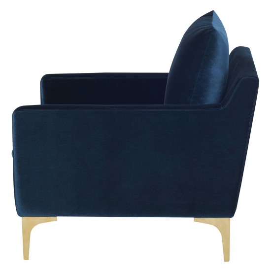 Anders Midnight Blue Fabric Single Seat Sofa, HGSC501