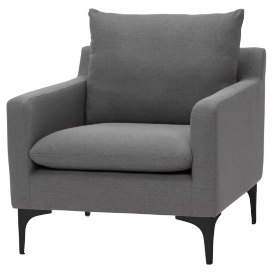 Anders Slate Grey Fabric Single Seat Sofa, HGSC503