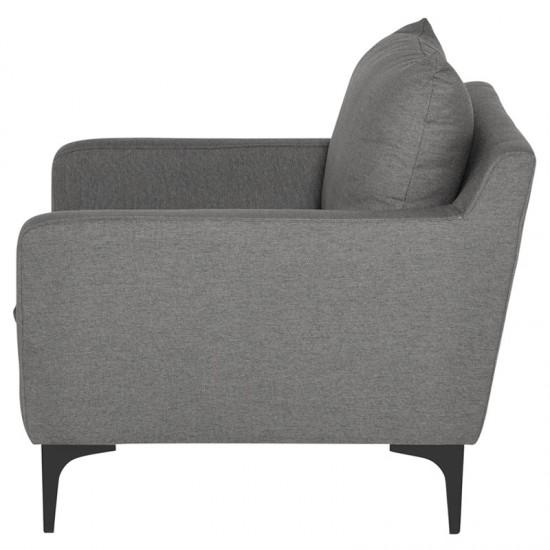 Anders Slate Grey Fabric Single Seat Sofa, HGSC503