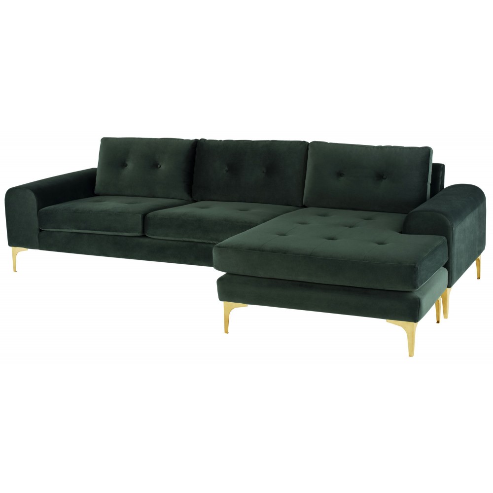 Colyn Emerald Green Fabric Sectional Sofa, HGSC507