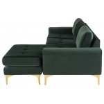 Colyn Emerald Green Fabric Sectional Sofa, HGSC507