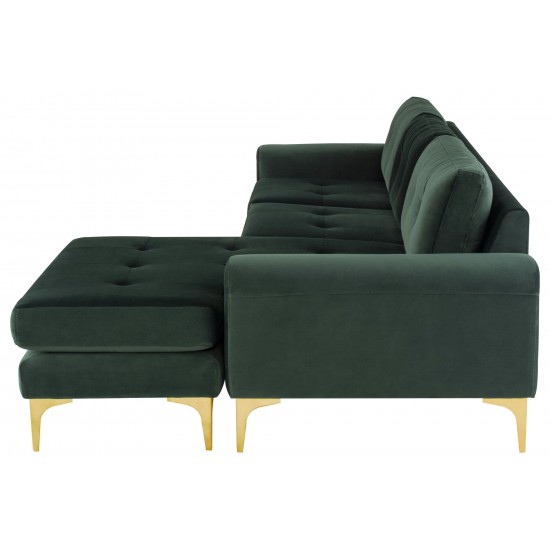 Colyn Emerald Green Fabric Sectional Sofa, HGSC507