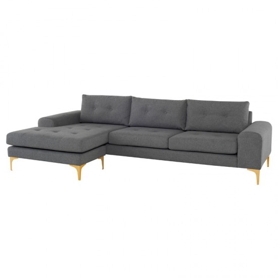 Colyn Shale Grey Fabric Sectional Sofa, HGSC508