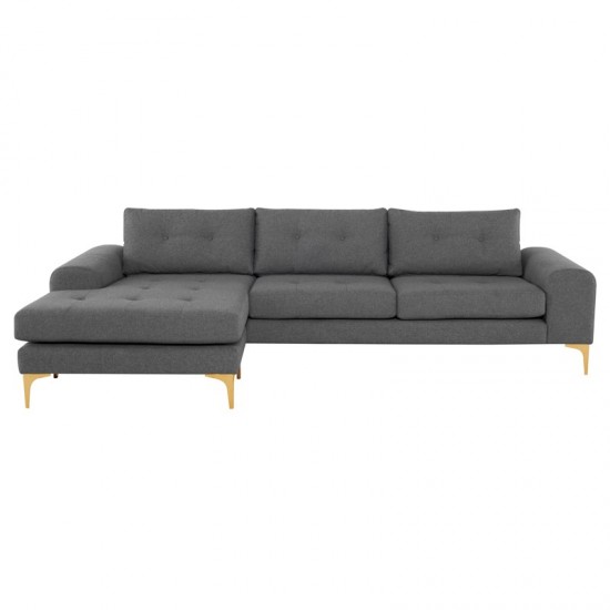 Colyn Shale Grey Fabric Sectional Sofa, HGSC508