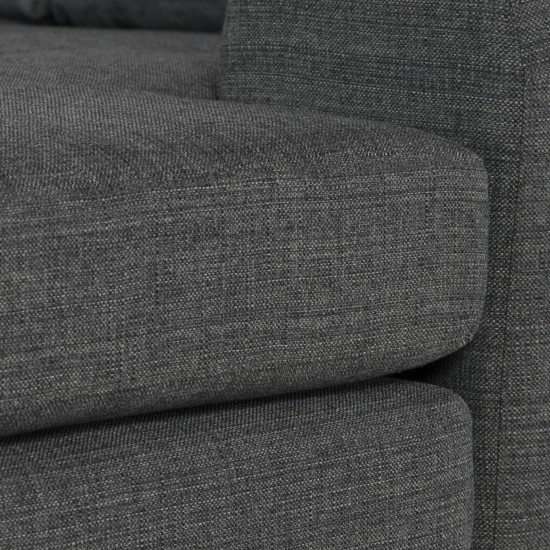 Colyn Dark Grey Tweed Fabric Sectional Sofa, HGSC509