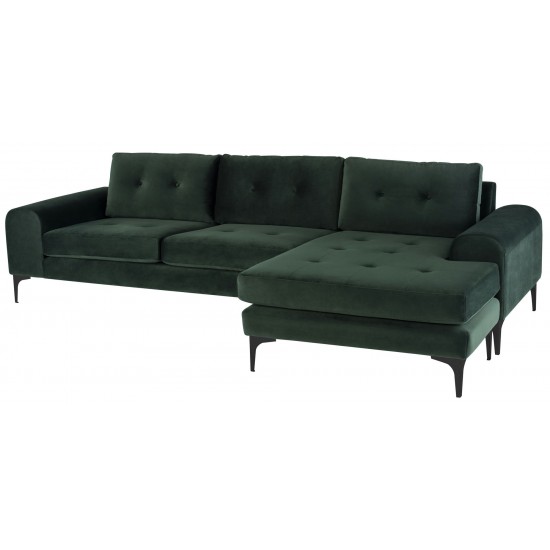 Colyn Emerald Green Fabric Sectional Sofa, HGSC512