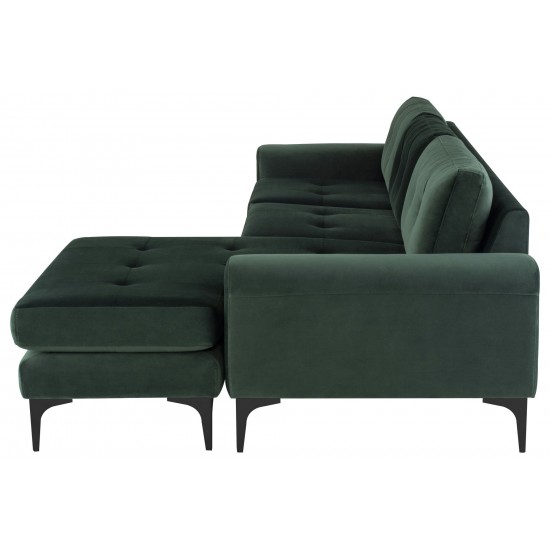 Colyn Emerald Green Fabric Sectional Sofa, HGSC512