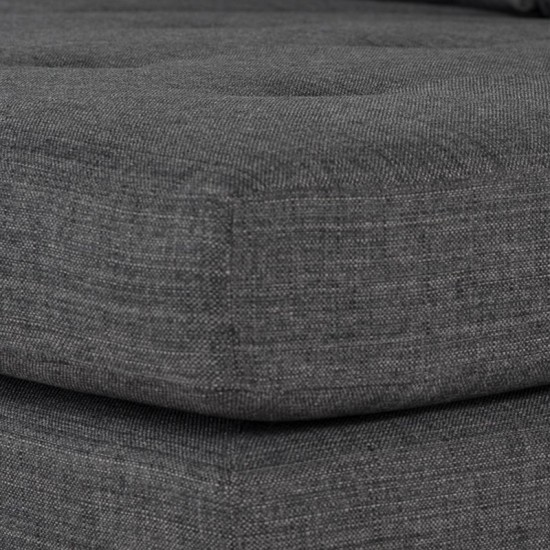 Colyn Dark Grey Tweed Fabric Sectional Sofa, HGSC514