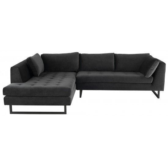 Janis Shadow Grey Fabric Sectional Sofa, HGSC521