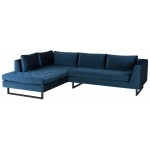 Janis Midnight Blue Fabric Sectional Sofa, HGSC522