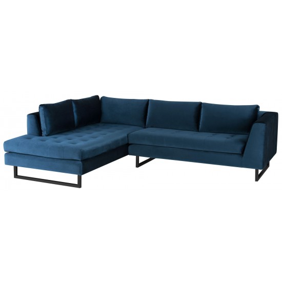 Janis Midnight Blue Fabric Sectional Sofa, HGSC522