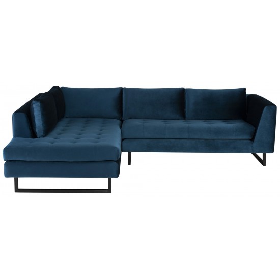 Janis Midnight Blue Fabric Sectional Sofa, HGSC522