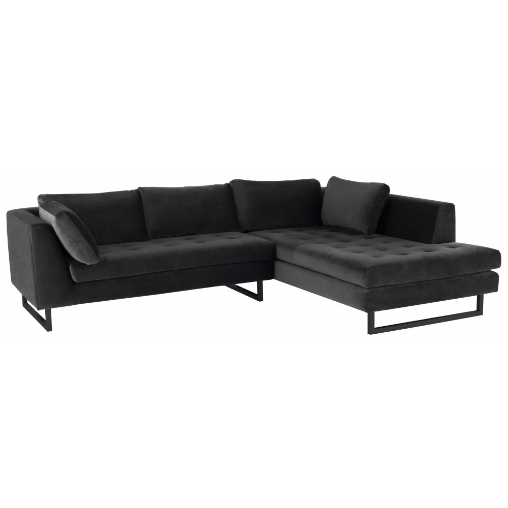 Janis Shadow Grey Fabric Sectional Sofa, HGSC531