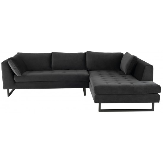 Janis Shadow Grey Fabric Sectional Sofa, HGSC531