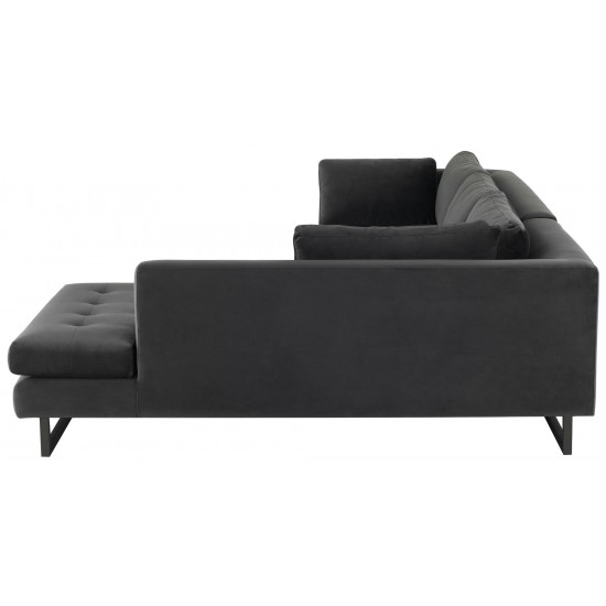 Janis Shadow Grey Fabric Sectional Sofa, HGSC531