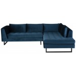 Janis Midnight Blue Fabric Sectional Sofa, HGSC532