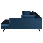 Janis Midnight Blue Fabric Sectional Sofa, HGSC532