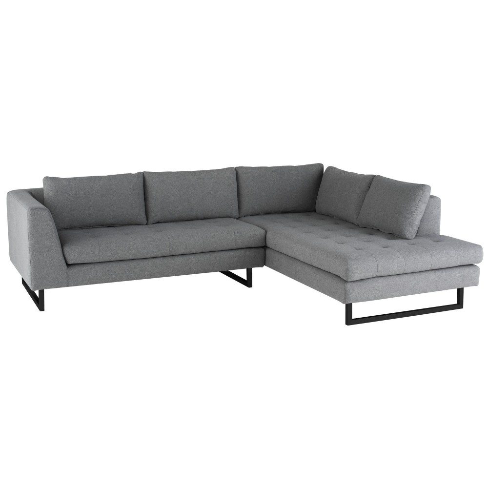 Janis Shale Grey Fabric Sectional Sofa, HGSC533