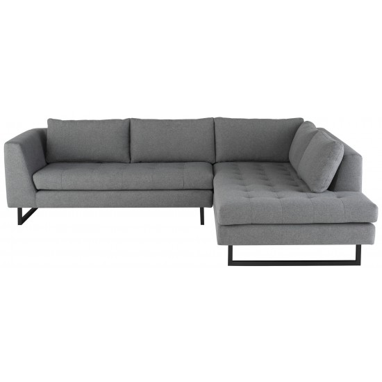 Janis Shale Grey Fabric Sectional Sofa, HGSC533