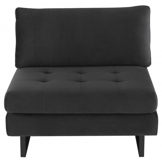 Janis Shadow Grey Fabric Armless Sofa Seat, HGSC541