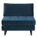 Janis Midnight Blue Fabric Armless Sofa Seat, HGSC542