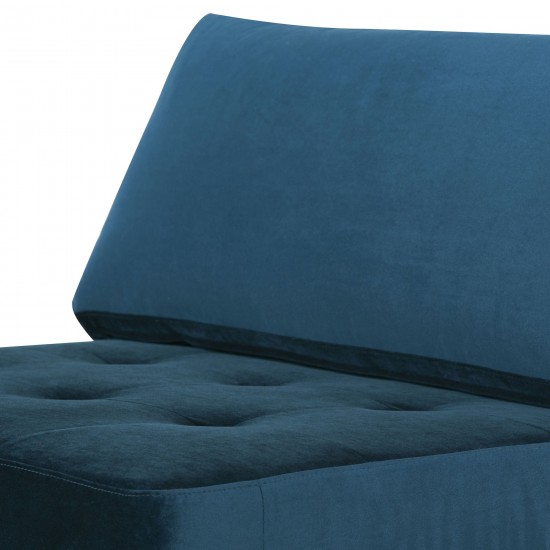 Janis Midnight Blue Fabric Armless Sofa Seat, HGSC542