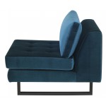 Janis Midnight Blue Fabric Armless Sofa Seat, HGSC542