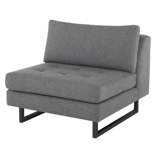 Janis Shale Grey Fabric Armless Sofa Seat, HGSC543