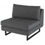 Janis Dark Grey Tweed Fabric Armless Sofa Seat, HGSC544