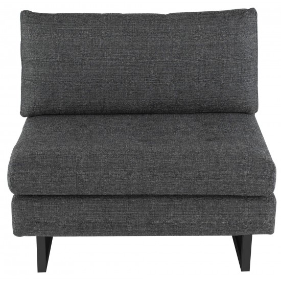 Janis Dark Grey Tweed Fabric Armless Sofa Seat, HGSC544