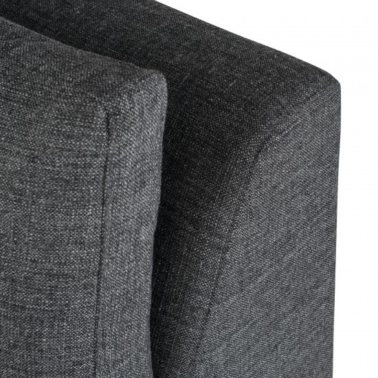 Janis Dark Grey Tweed Fabric Armless Sofa Seat, HGSC544