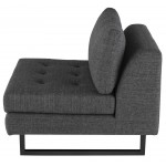 Janis Dark Grey Tweed Fabric Armless Sofa Seat, HGSC544