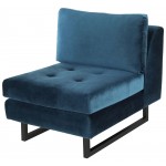 Janis Midnight Blue Fabric Armless Sofa Seat, HGSC552