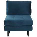 Janis Midnight Blue Fabric Armless Sofa Seat, HGSC552