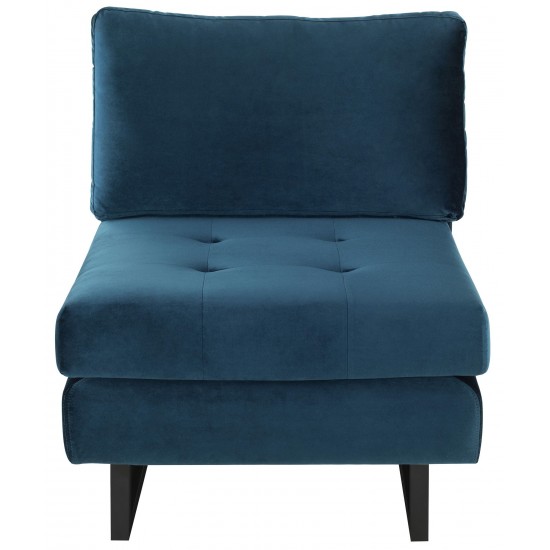 Janis Midnight Blue Fabric Armless Sofa Seat, HGSC552