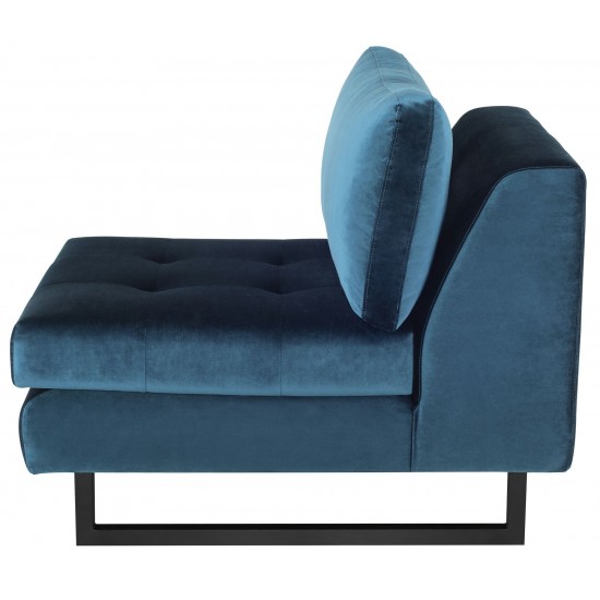 Janis Midnight Blue Fabric Armless Sofa Seat, HGSC552