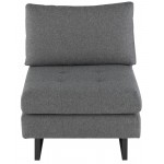 Janis Shale Grey Fabric Armless Sofa Seat, HGSC553