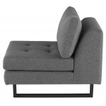 Janis Shale Grey Fabric Armless Sofa Seat, HGSC553