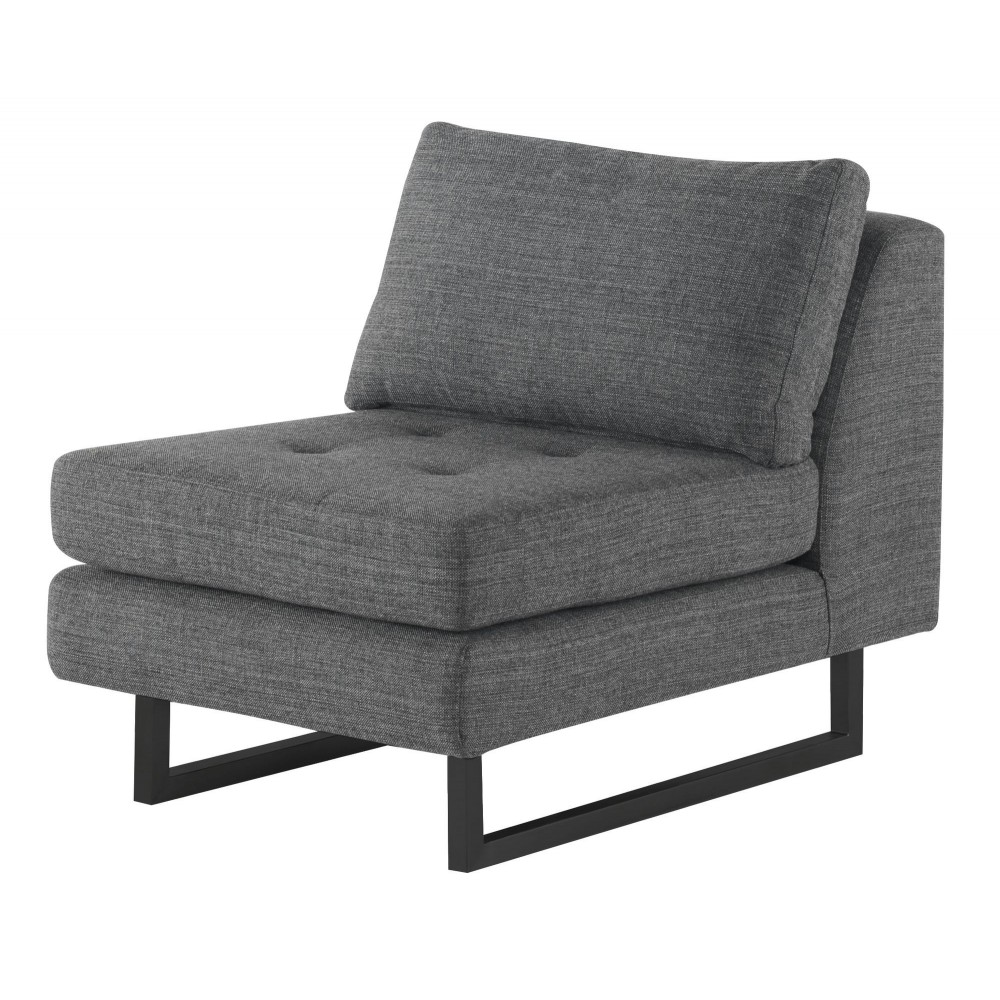 Janis Dark Grey Tweed Fabric Armless Sofa Seat, HGSC554