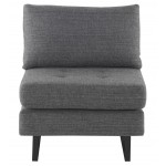 Janis Dark Grey Tweed Fabric Armless Sofa Seat, HGSC554