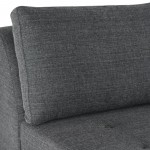 Janis Dark Grey Tweed Fabric Armless Sofa Seat, HGSC554