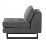 Janis Dark Grey Tweed Fabric Armless Sofa Seat, HGSC554